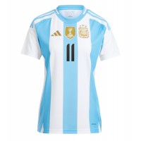 Argentinien Angel Di Maria #11 Fußballbekleidung Heimtrikot Damen Copa America 2024 Kurzarm